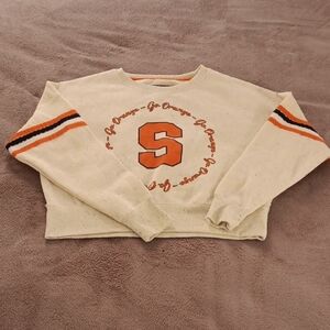 Colosseum Cream and Orange Crew Neck Sweater